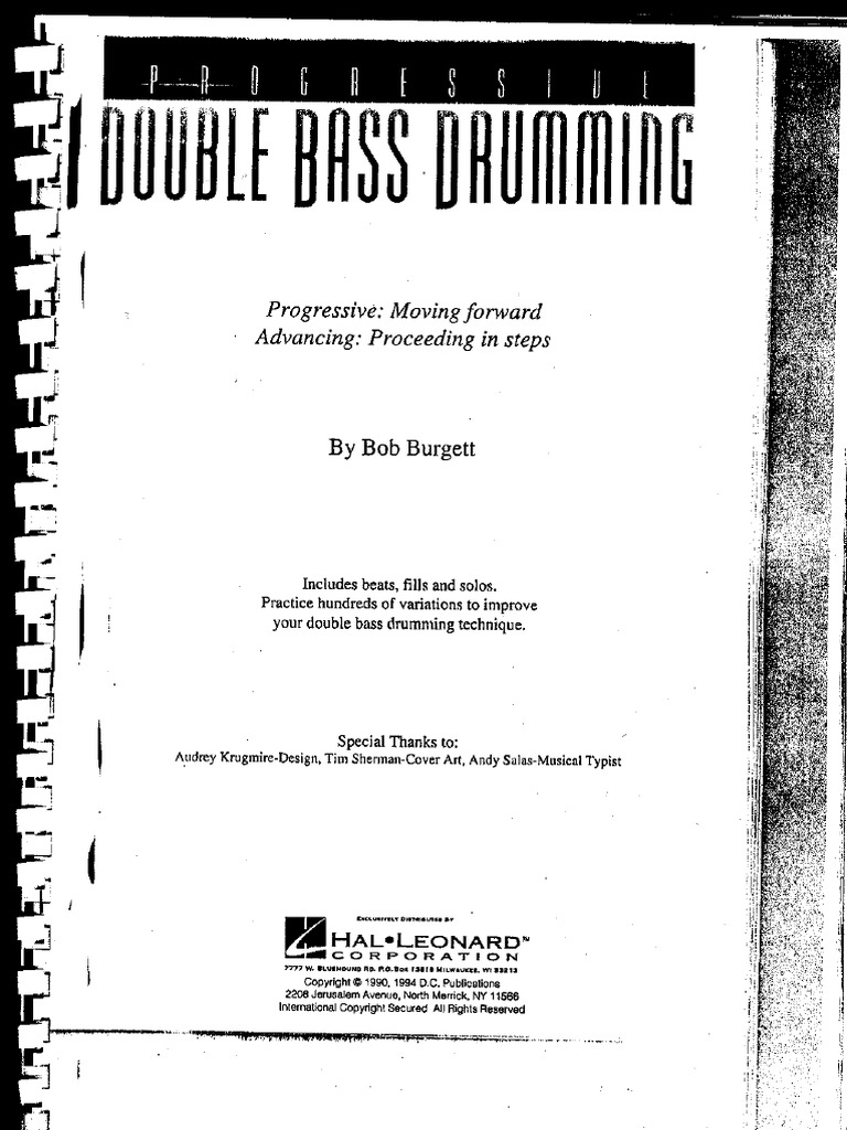 BURGETT, Bob. Progressive Double Bass Drumming (Dragged) PDF