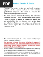Exploratory Boring Spacing & Depth