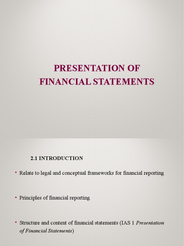 Principles and Structure of Financial Statements under IFRS PDF