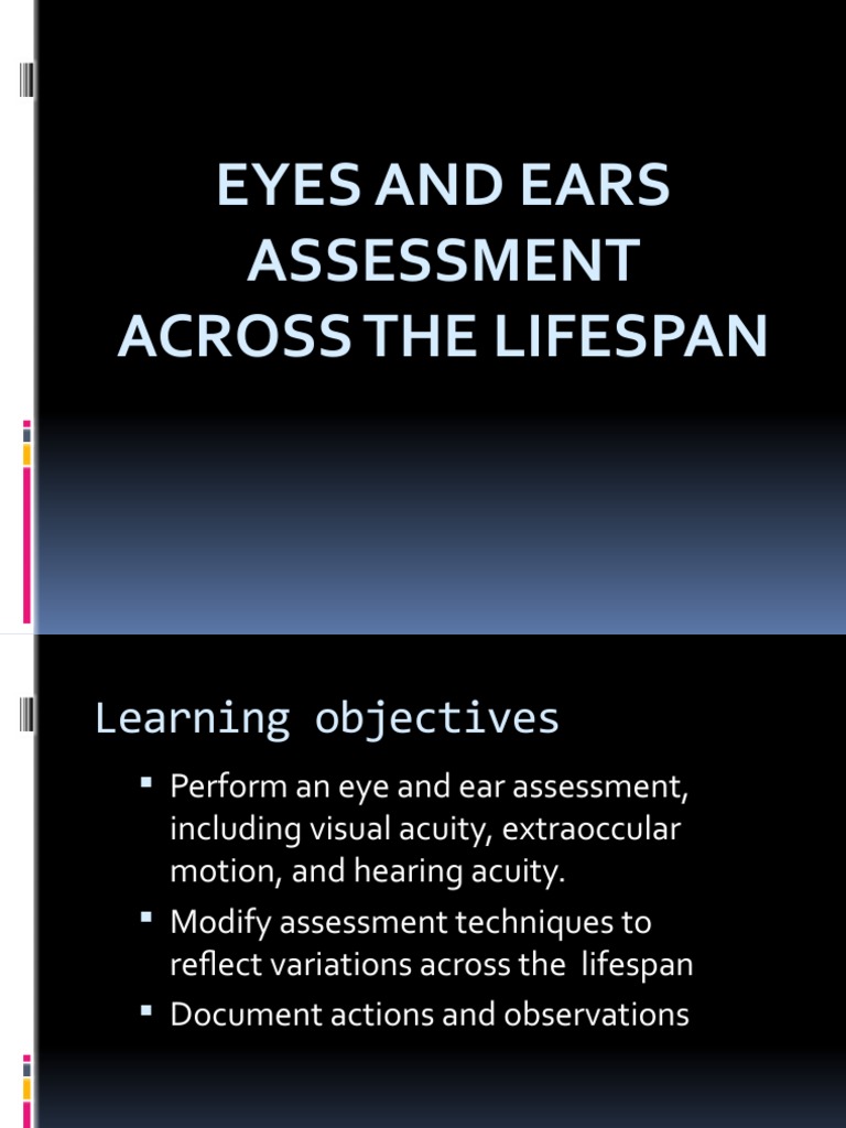Eyes and Ears Assessment PDF Human Eye Hearing