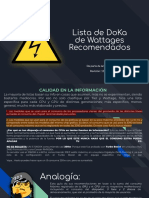 Lista de DoKa de Wattages PDF
