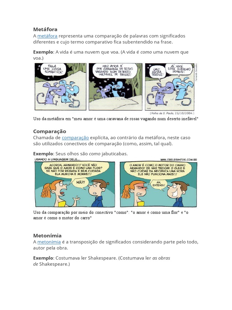 Figuras de Linguagem: Metáfora e Exemplos | PDF | Metáfora | Amor