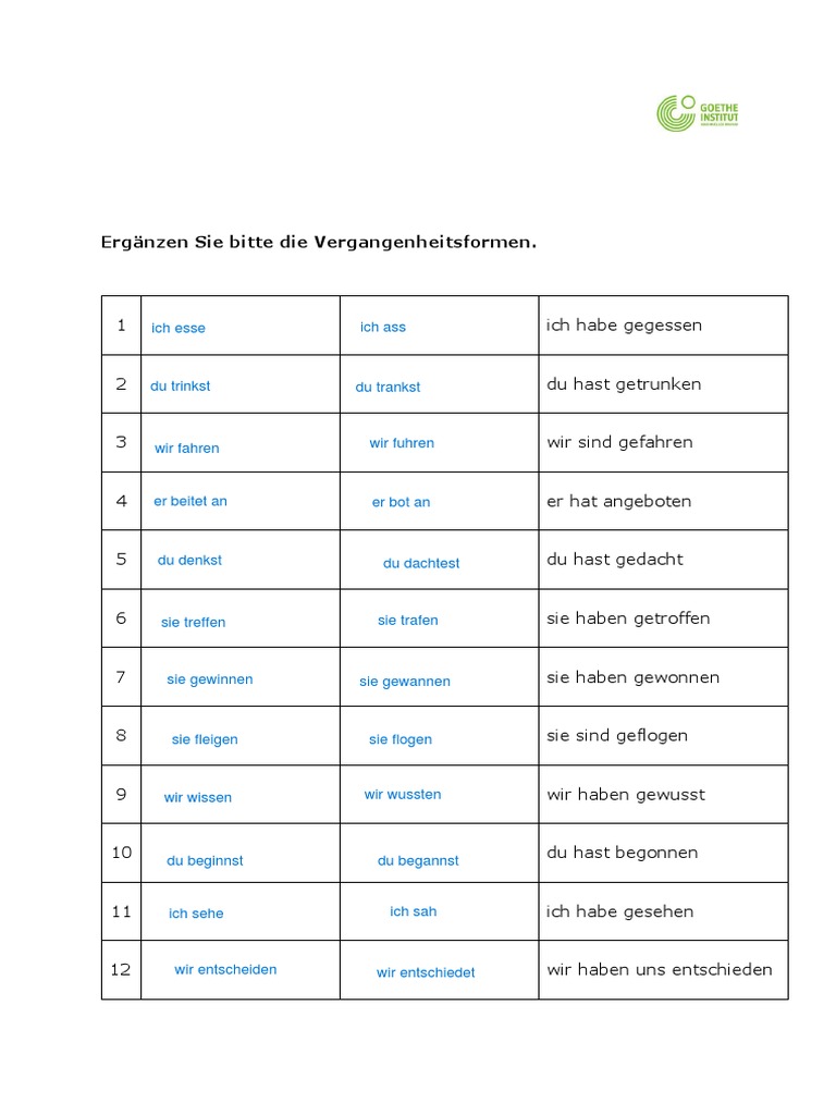 Vergangenheitsformen 3 | PDF