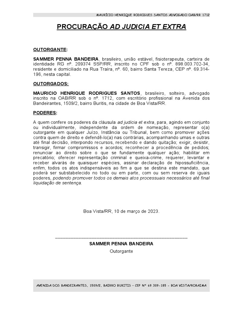 Modelo De Procuracao Direito