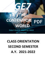 The Contemporary World: Robert-Glenn A. Miguel, LPT, Maed Ge 7 Instructor