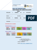 Ficha de Inscripcion - Taller de Refuerzo de Comunicación PDF