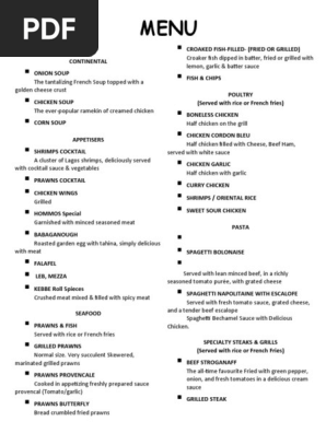 FOOD MENU
