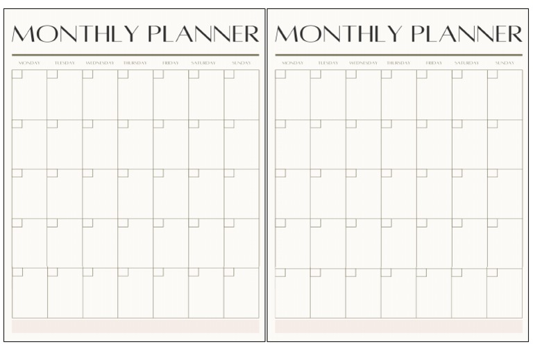 Monhly Planner Template | PDF