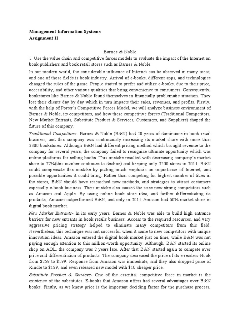 Mis Assignment 2 PDF E Reader Barnes & Noble