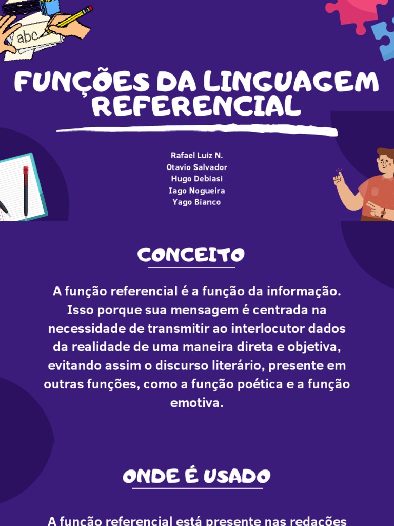 Função Referencial da Linguagem | PDF | Carreira e Crescimento