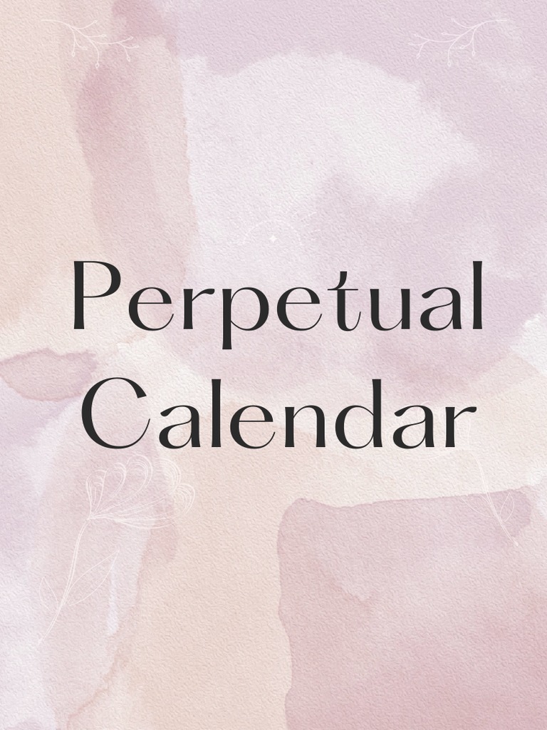 Calendar Perpetual Perpetual Calendar