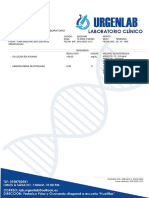 Informe de Resultados de Laboratorio: - Glucosa en Ayunas 109.05 MG/DL