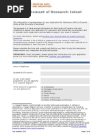 Crafting a Research Intent Statement | PDF | Experience | Cognitive Science