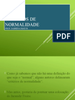 Critérios de normalidade em psicopatologia