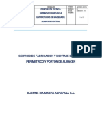 Propuesta TecnicA, Servicio de Fabricaciob de Cerco Perimetrico y Porton de Almacen - CIA MINERA