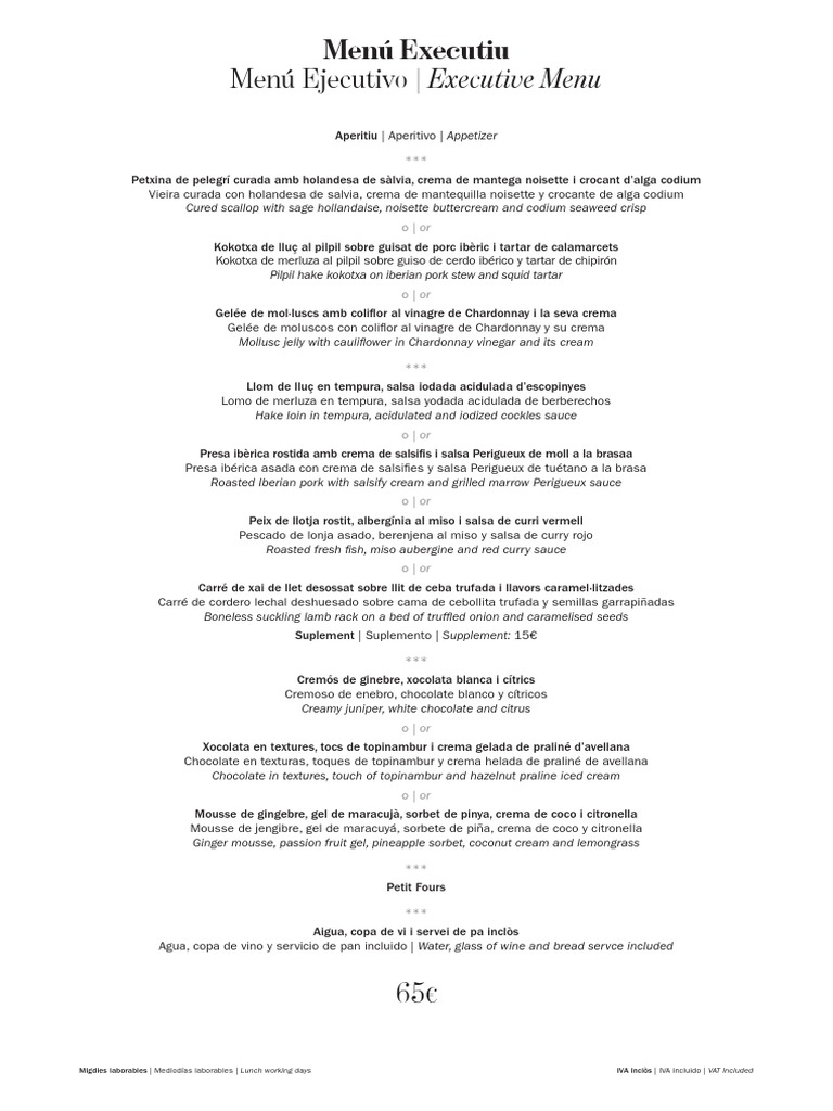 Oria Menu Executive | PDF