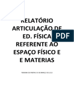 Relatório Articulação de Ed. Física