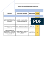 Actividades A Realizar Durante La Práctica: Nombre Del Proyecto de Practicas Profesionales