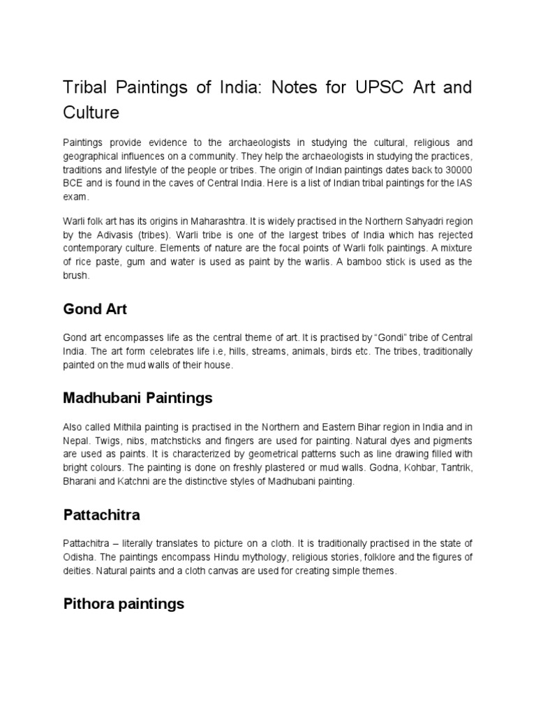 tribal-paintings-of-india-notes-for-upsc-art-and-culture-pdf