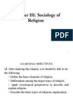 Chapter III: Sociology of Religion