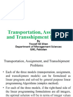 Transporation & Assignment Models Lect