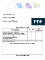 Lista de cotejo infantil