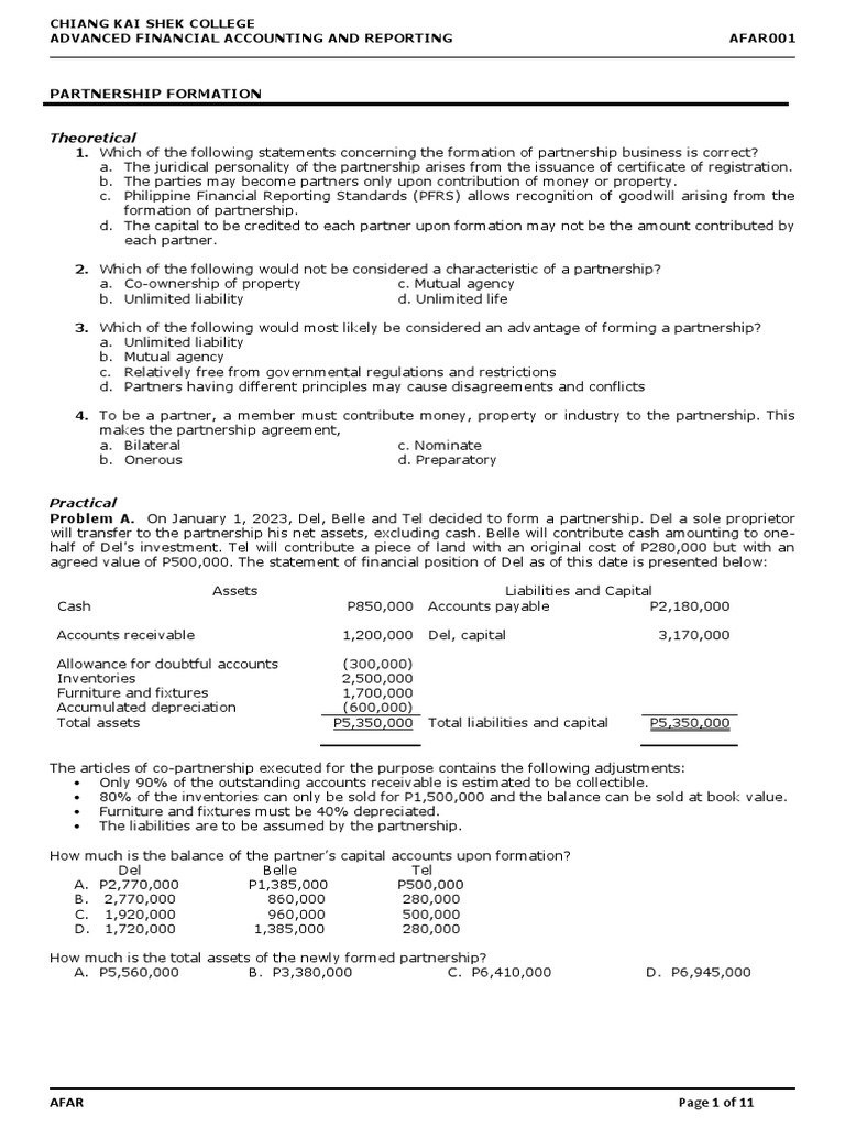Partner's Basis in Liquidating Distribution | PDF | Balance Sheet ...