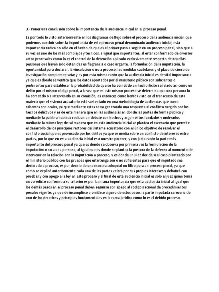 Importancia de la Audiencia Inicial Penal | PDF | Procedimiento ...