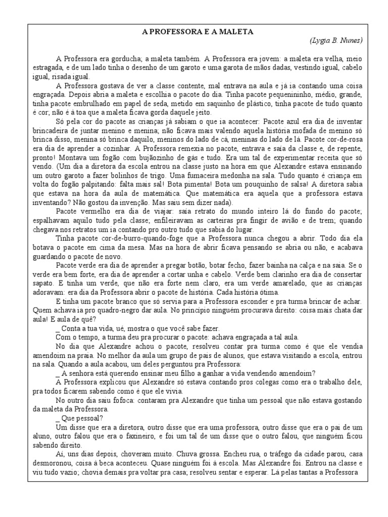 A Professora e A Maleta - Texto - Abril2005 | PDF