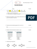 Patterning Math Quiz