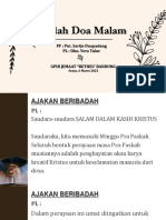 Ibadah Doa Malam - Senin, 6 Maret 2023