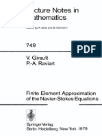 Girault Raviart Finite Element Approximation of The Navier Stokes Equations LNM 1979