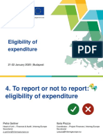 Budapest2020 Eligibility Expenditure