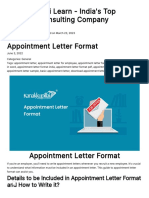 Appointment Letter Format - Updates On Income Tax, GST, TDS, & Business Laws - Kanakkupillai