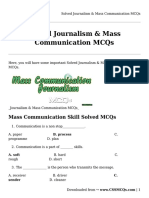 Solved Journalism &#038 Mass Communication MCQs