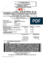 Comercial Castro S.A.: 77.038.620-9 Boleta Electrónica