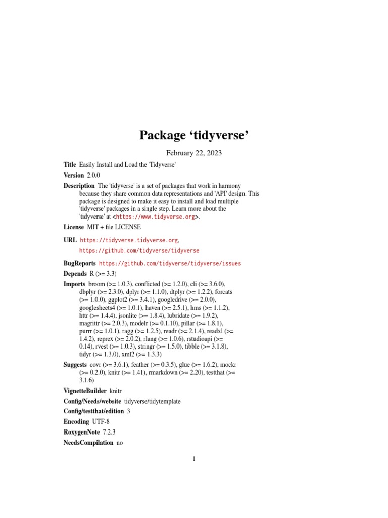 Tidyverse Tutorial Pdf _ Chapter 4 Introduction to Tidyverse – JCXX