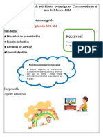 Cronograma de Actividades Pedagógicas Correspondiente Al Mes de Febrero