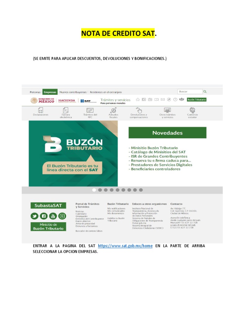 Nota de Credito Sat PDF Factura Pagos