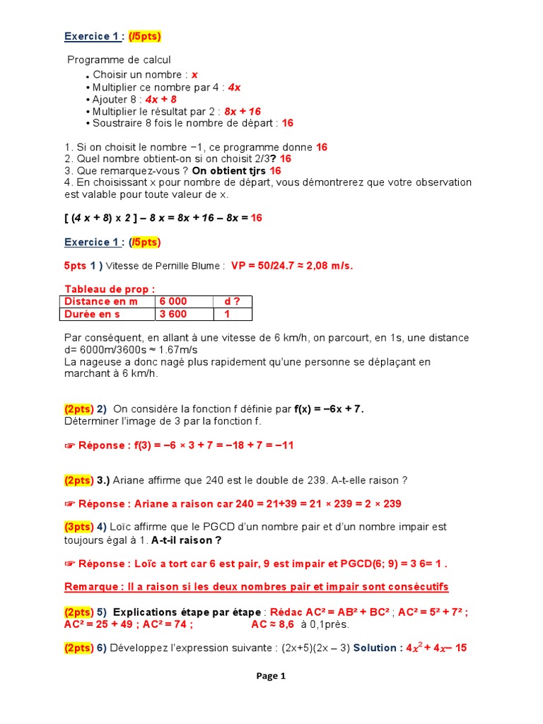 Exercices de calcul et de logique mathématique | PDF | Fonctionnalités ...