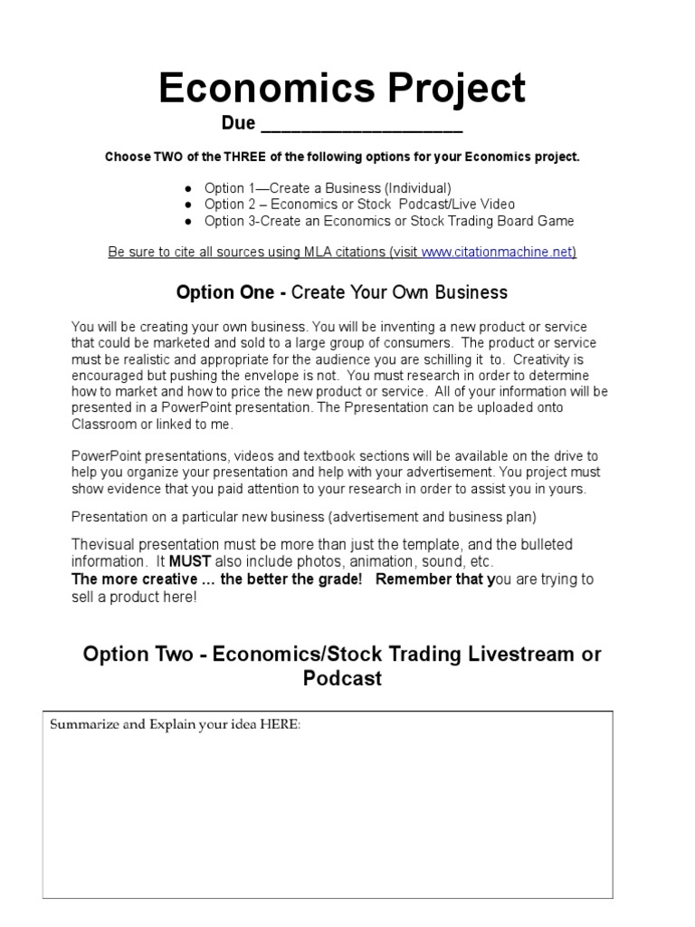 Economics Project PDF Economics Cognition