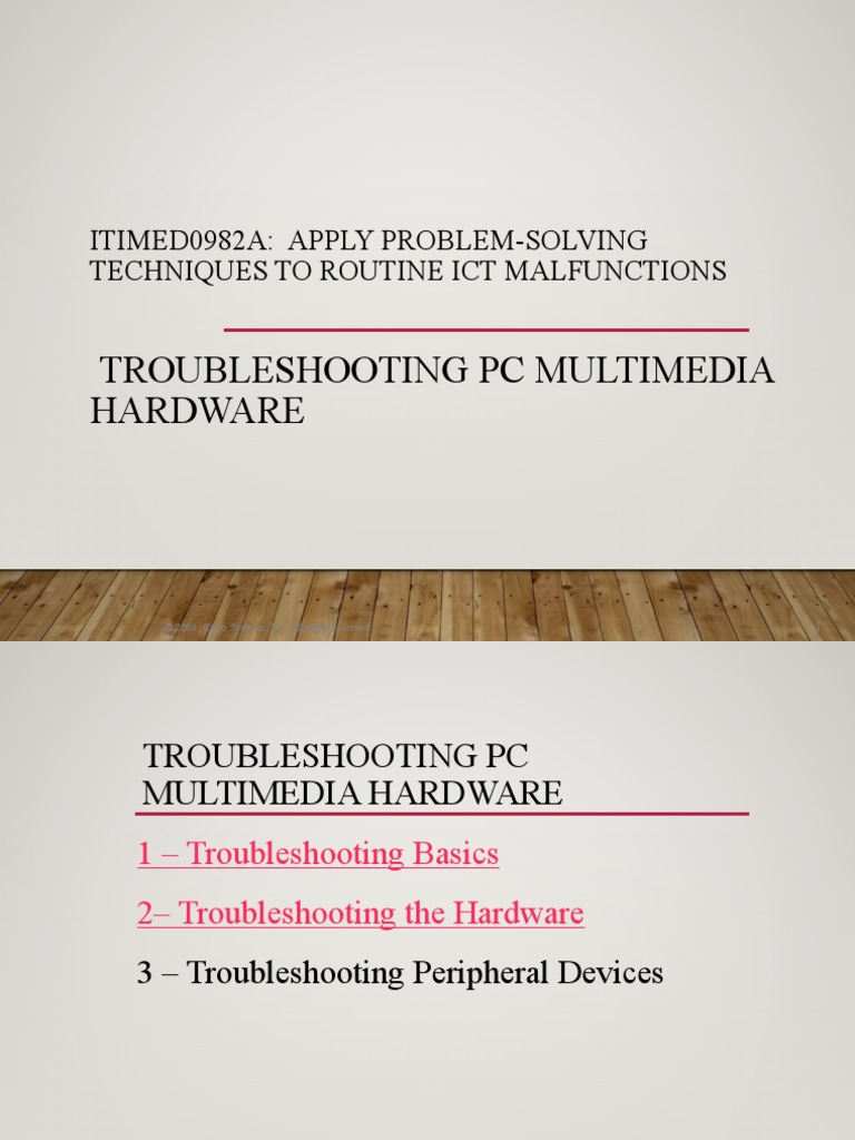 Troubleshooting Multimedia Hardware | PDF | Troubleshooting | Computer ...