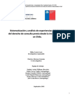 Sistematización y análisis de experiencias del ejercicio del derecho de consulta previa desde la institucionalidad en Chile.
