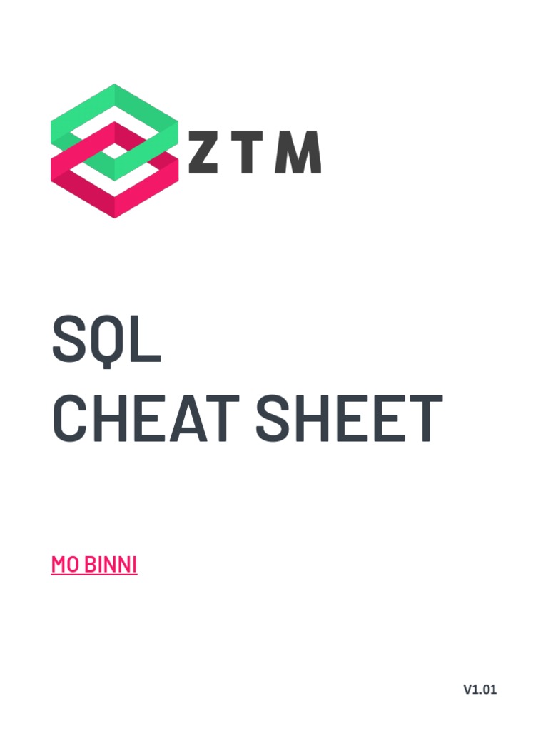 SQL Cheatsheet Zero To Mastery V1.01 PDF | PDF | Relational Database ...