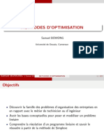 Méthodes Optiminisation