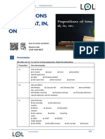 Prepositions of Time at in on American English Student (1)