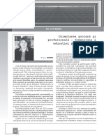 Orientarea Scolara Si Profesionala - Dimensiune A Educatiei Pentru Si Prin Profesie PDF
