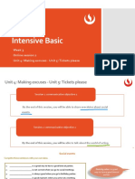 Intensive Basic: Week 3 Online Session 2 Unit 4: Making Excuses - Unit 5: Tickets Please