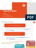 Intensive Basic: Week 5 Online Session 3 Unit 9: Away From Home