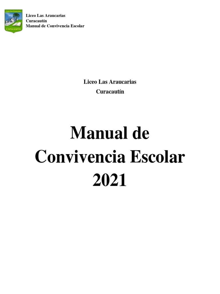 Manual de Convivencia Escolar 2021 | PDF | Maestros | Derechos